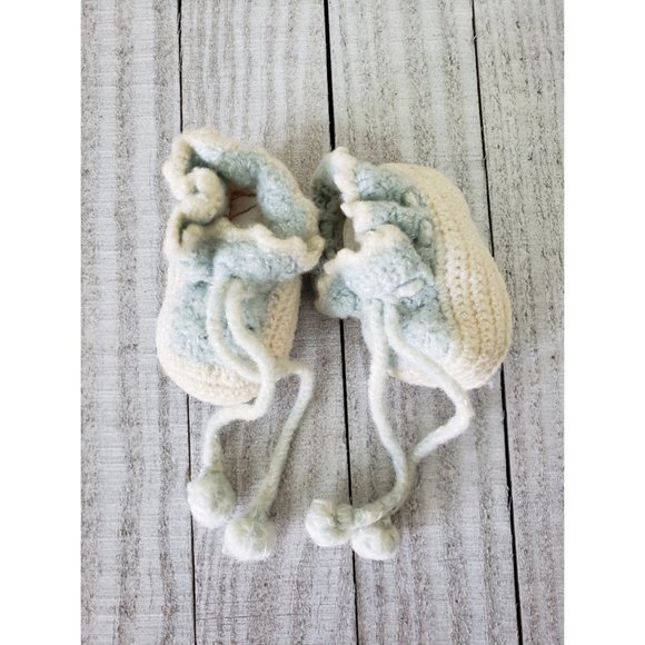 Vintage Knitted Newborn Booties - Picture 1 of 4